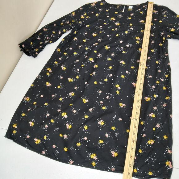 Old Navy Dress Women Medium Dark Floral Boho Cottagecore Ruffle Parisian Casual - Picture 11 of 13